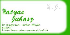 matyas juhasz business card